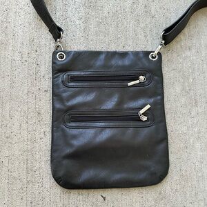Margot Black Leather Crossbody Bag Black Leather Purse Bag Over the Shoulder